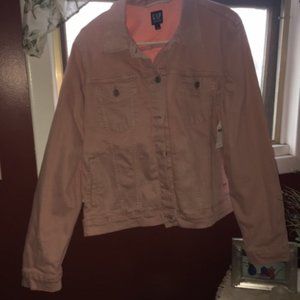 NWT  Gap Factory Pink Denim Jacket -- Size XL